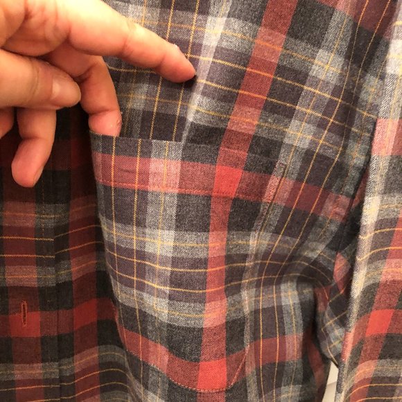 Pendleton Landry rust and gray plaid button up shirt, L - Picture 11 of 11
